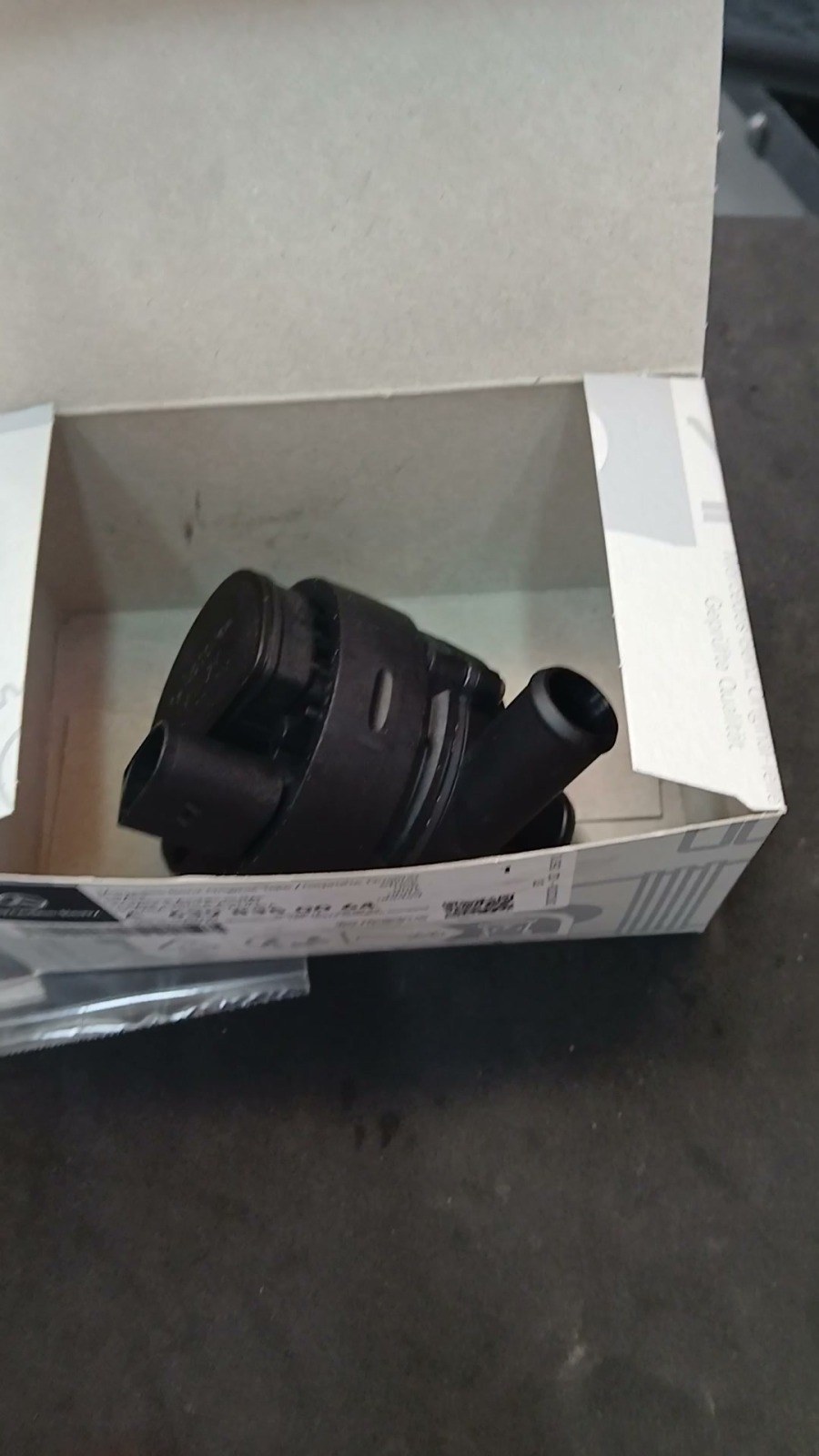 A replacement part in its box at the Velokar workshop, ready to be fitted